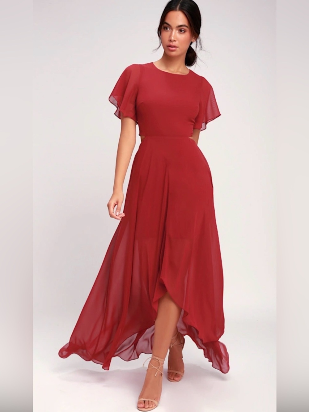 NWT Spanish Red High Low Maxi